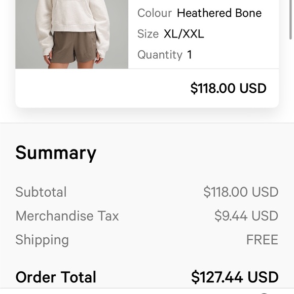 LULULEMON Scuba Oversized Funnel Neck Half Zip Heathered Bone XL/XXL - Picture 11 of 11